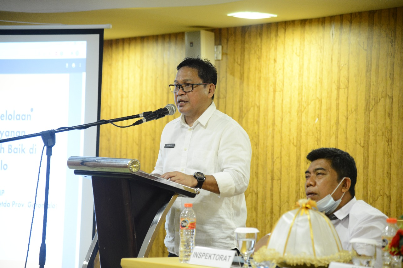 Pemaparan materi oleh Karo Organisasi Provinsi Gorontalo