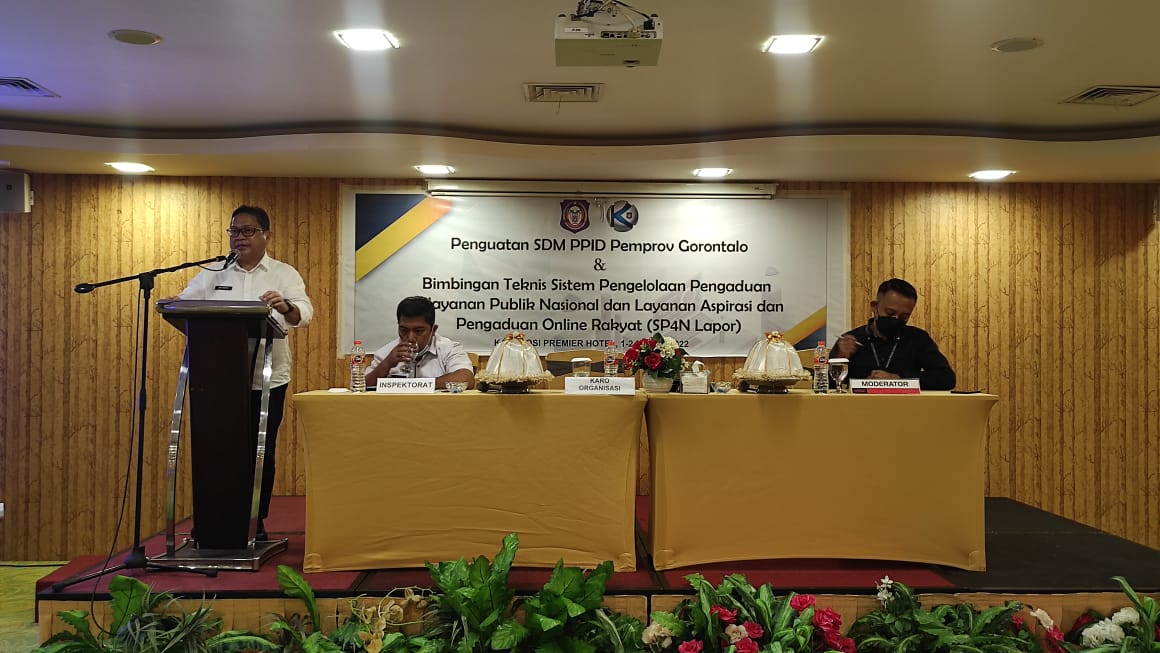 Pemaparan materi oleh Karo Organisasi Provinsi Gorontalo